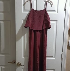 Anthropologie Everly Wine One Piece Jumpsuit